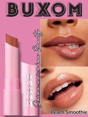 Buxom Peach Smoothie Plumping Glow Lip Balm - Soft Nude